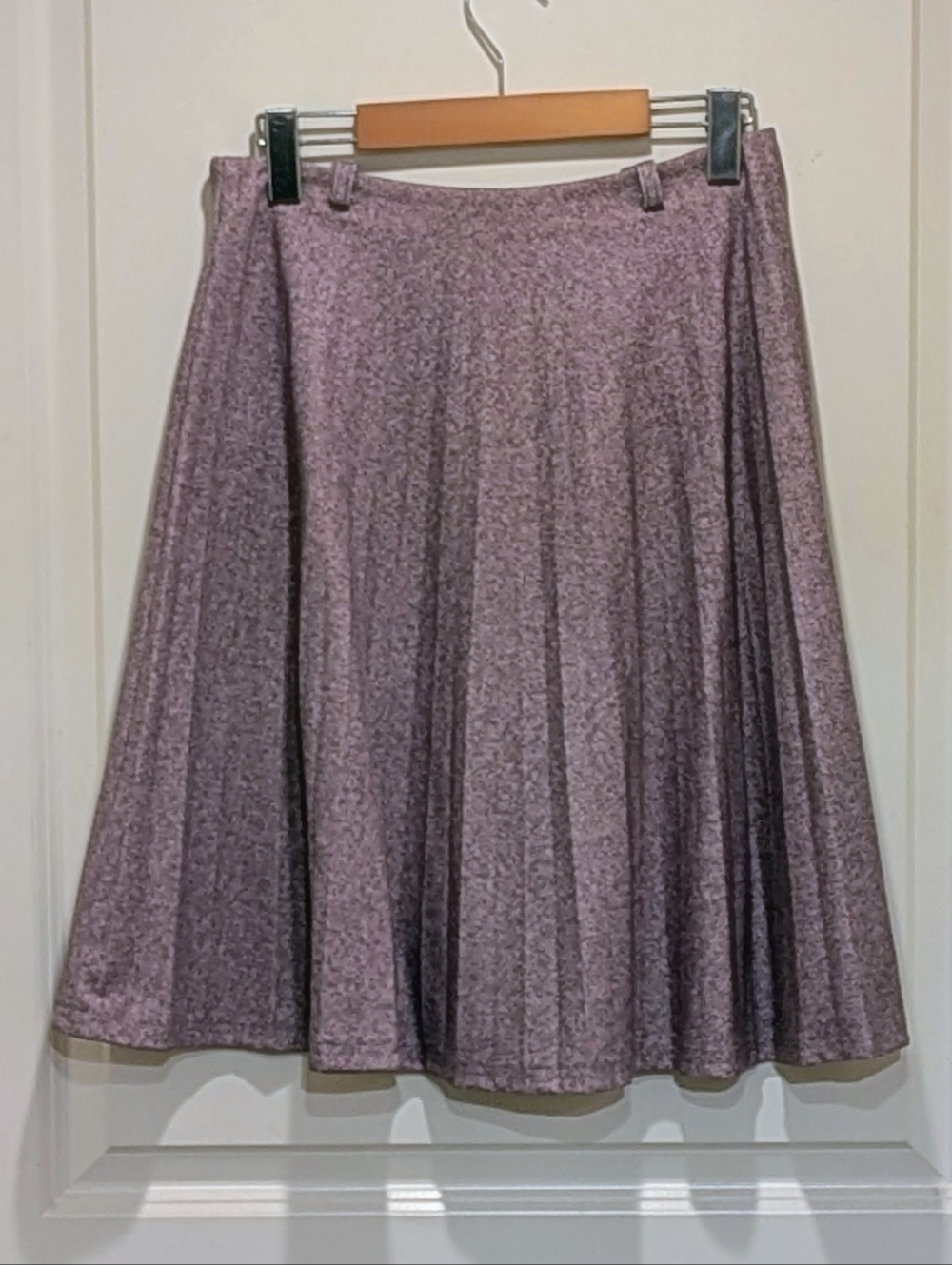 EUC Vintage Handmade 4 Grey Wool Pleated Pull On Mini Skirt